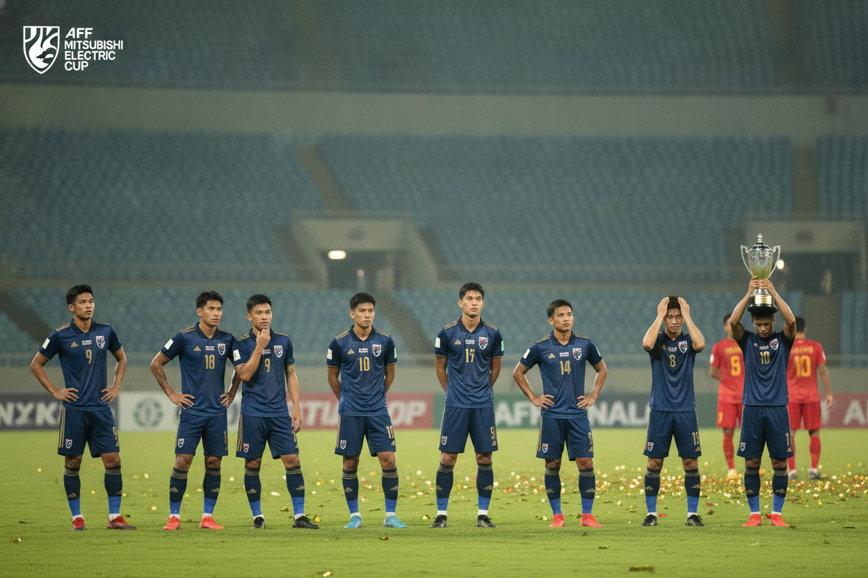 ภาพปกข่าว ทีมชาติไทย บุกเสมอเวียดนาม 2-2 (สกอร์รวม 2-4) จบรองแชมป์ อาเซียน คัพ 2026